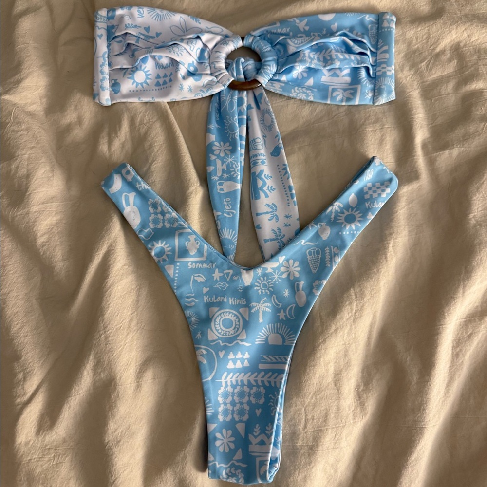 Kulanikinis Blue and White Bikini Set